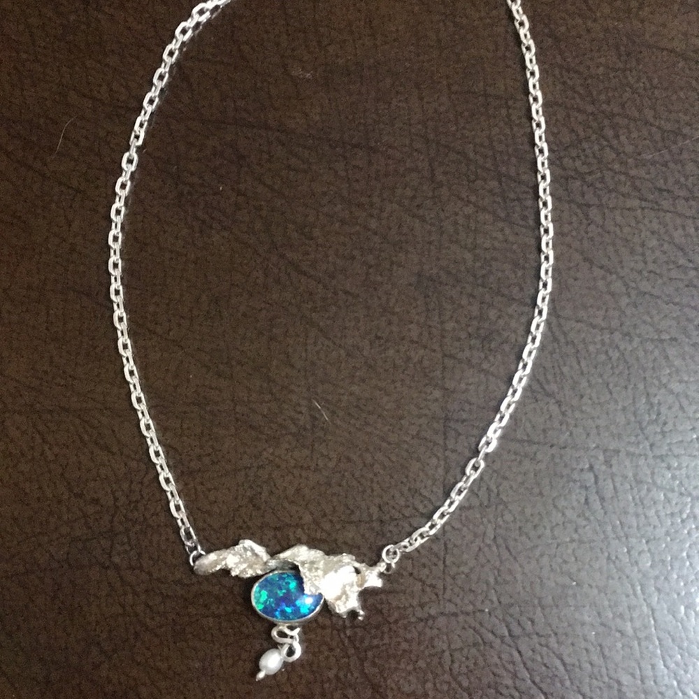 Blue Opal and Sterling silver